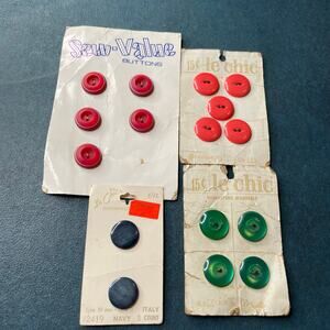 VTG Lot of Le Chic Sewing Buttons on Cards Variety Sizes and Colors Craft